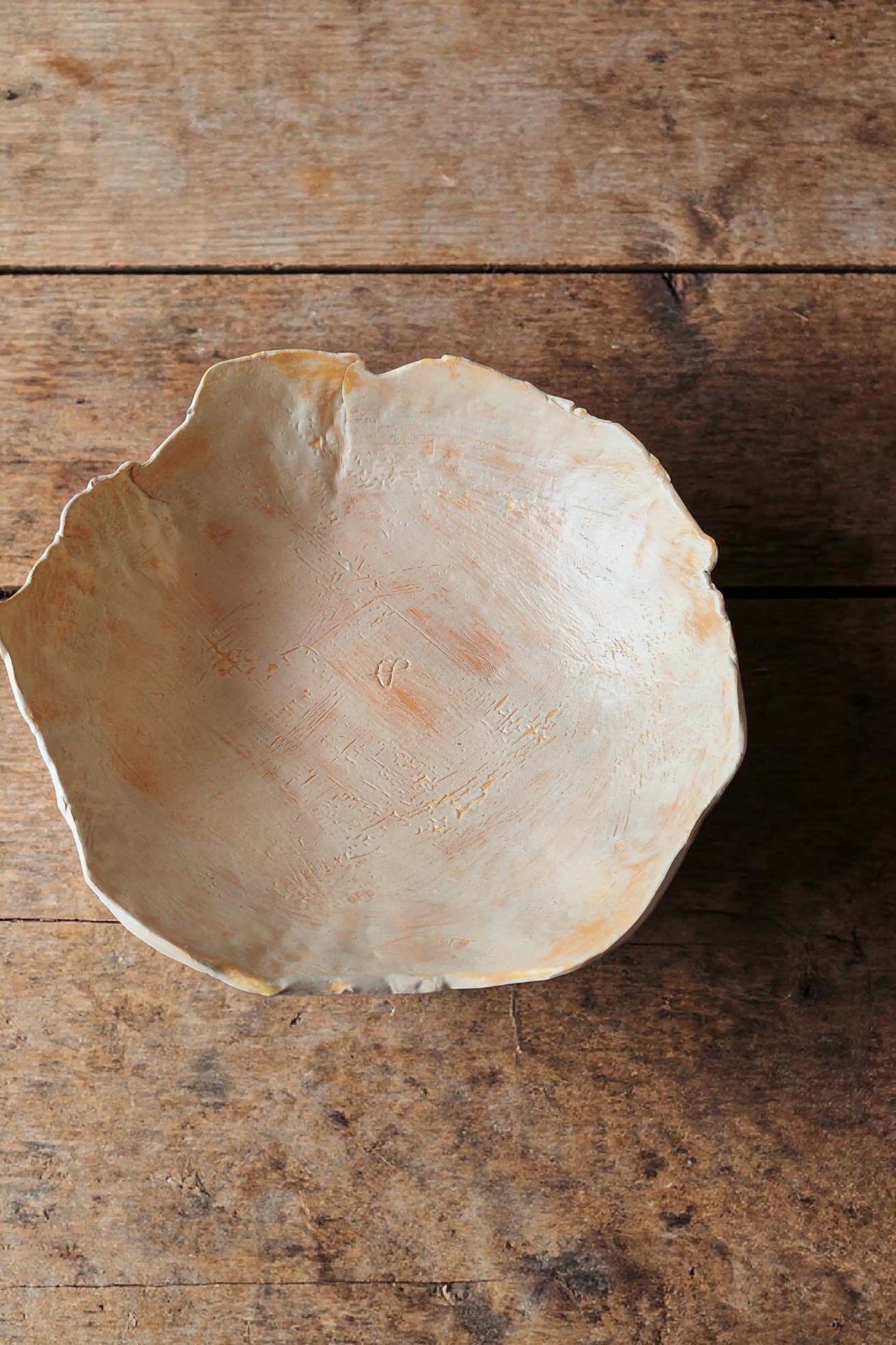 Large handcrafted earthenware fruit bowl