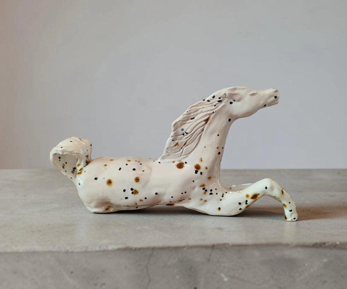 Cheval Appaloosa pour les passionnés Sculpture céramique émaillée