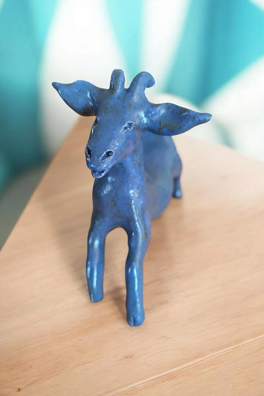 Biquette Faience Bleu Lavande_Céramique Artisanale Ardèche