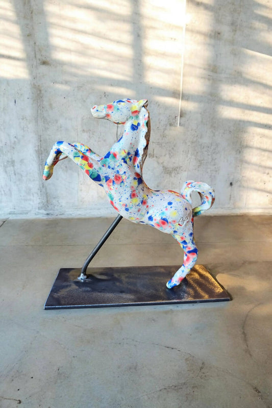 Cheval Cabré Arlequin Céramique Artisanale