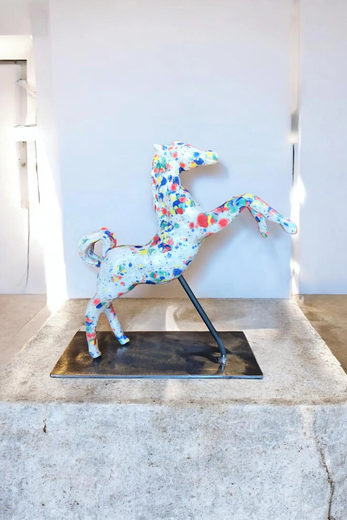 Cheval Cabré Arlequin Céramique Artisanale