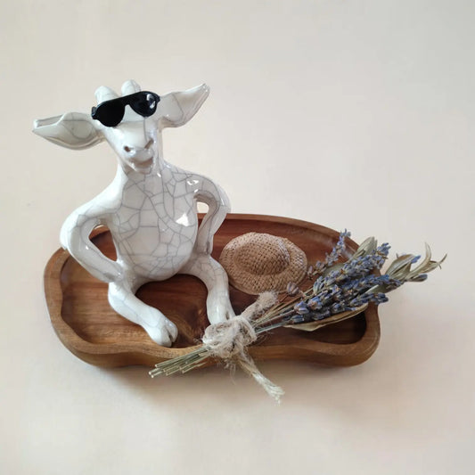 Biquette à lunette en Faïence céramique artisanale humouristique