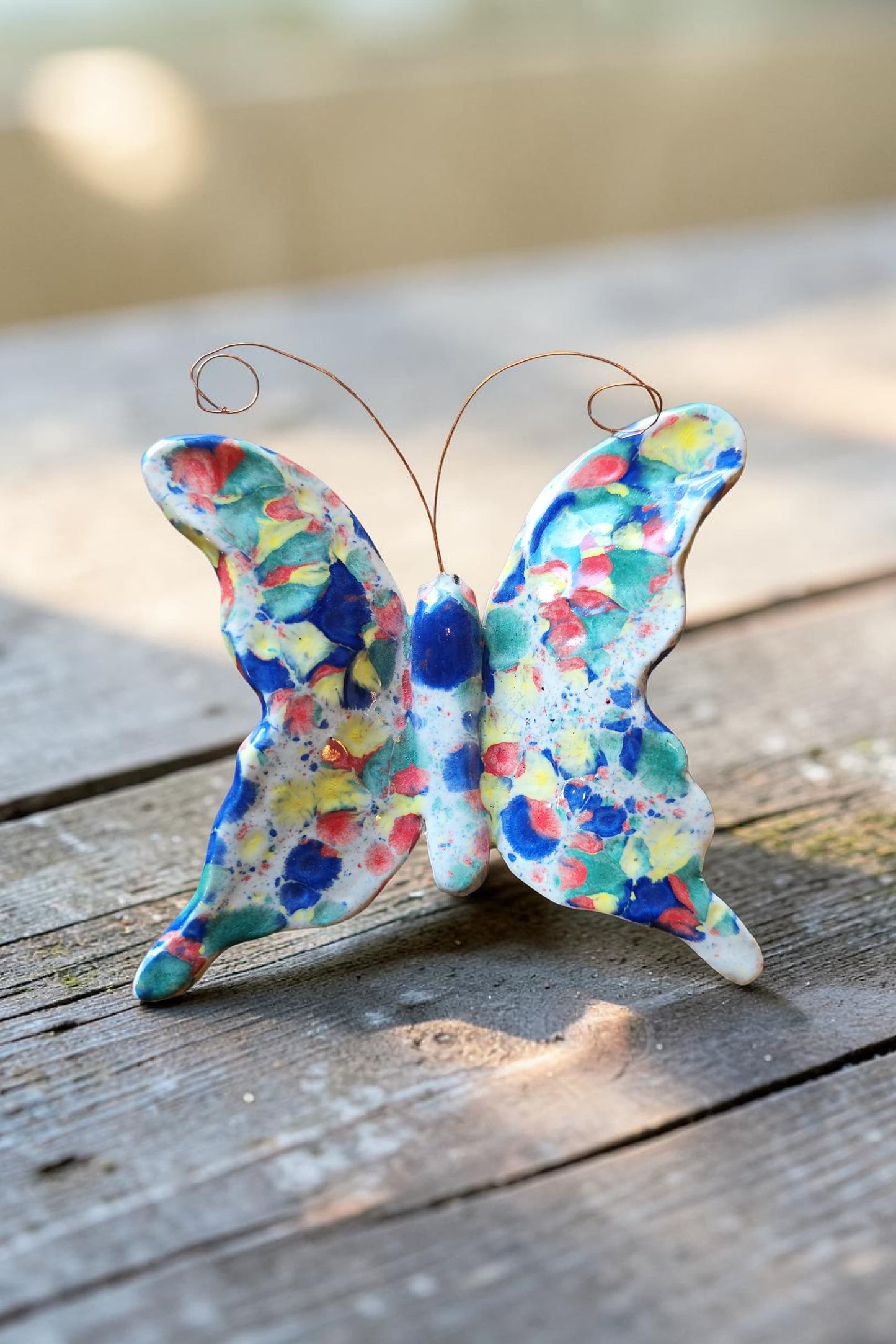 Papillon Arlequin – Magnet en Faïence Artisanale Ardèche